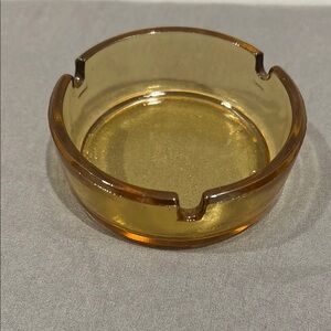 Vintage Amber Glass Ashtray